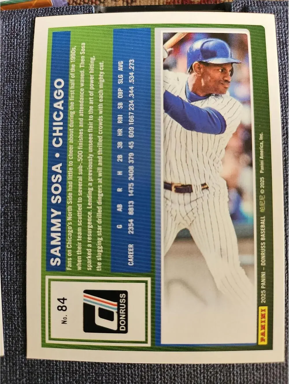 Sammy Sosa - 2025 Panini Donruss baseball - #84 - Chicago Cubs - RAW Mint